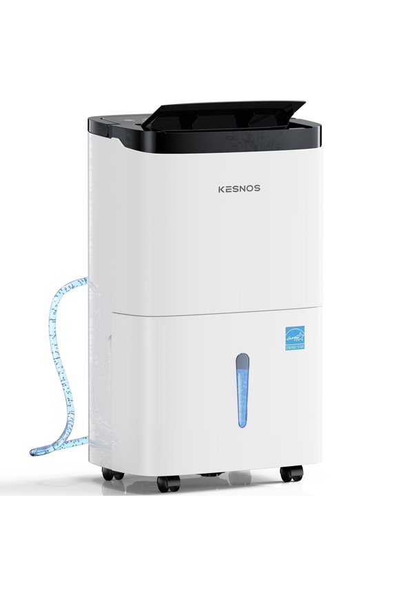 Kesnos 120 Pint Dehumidifier for Home and Basements, DOE 35 PT up to 6000 Sq. Ft, with Bucket, Drain Hose, Portable, Auto Defrost and Self-Drying