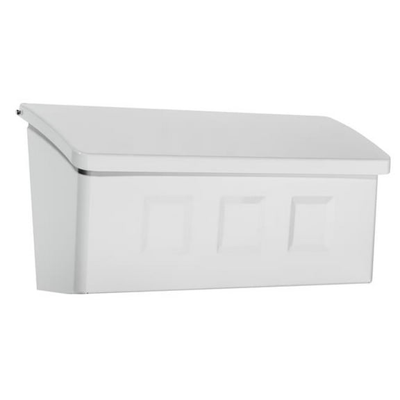 Wayland Galvanized Steel Wall-Mounted White Mailbox, 4.13 x 14.65 x 7.13 in.