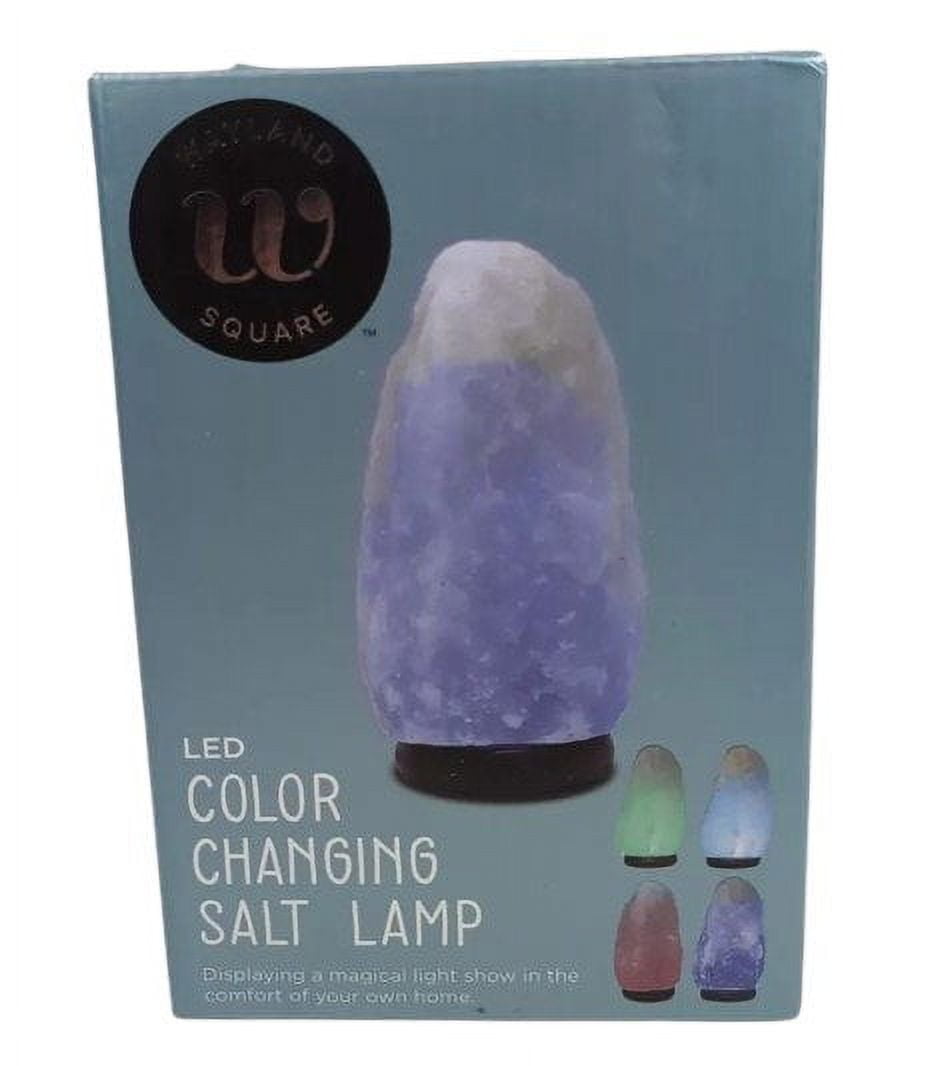 Wayland  LED Color Changing Salt Lamp On A Wooden Base USB Powered