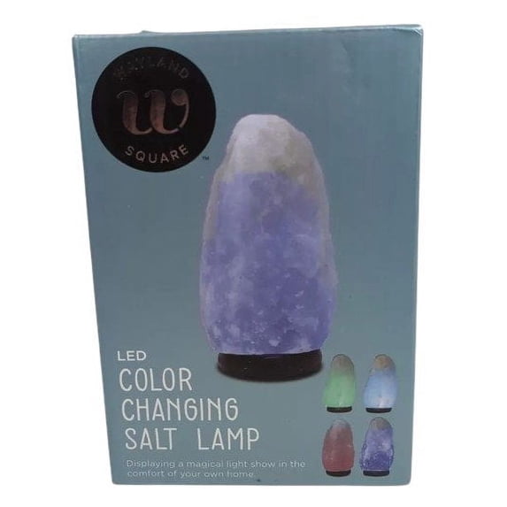 Salt Color Changing Wayland LED Color Changing Salt Lamp On A Wooden Base USB Powered ...