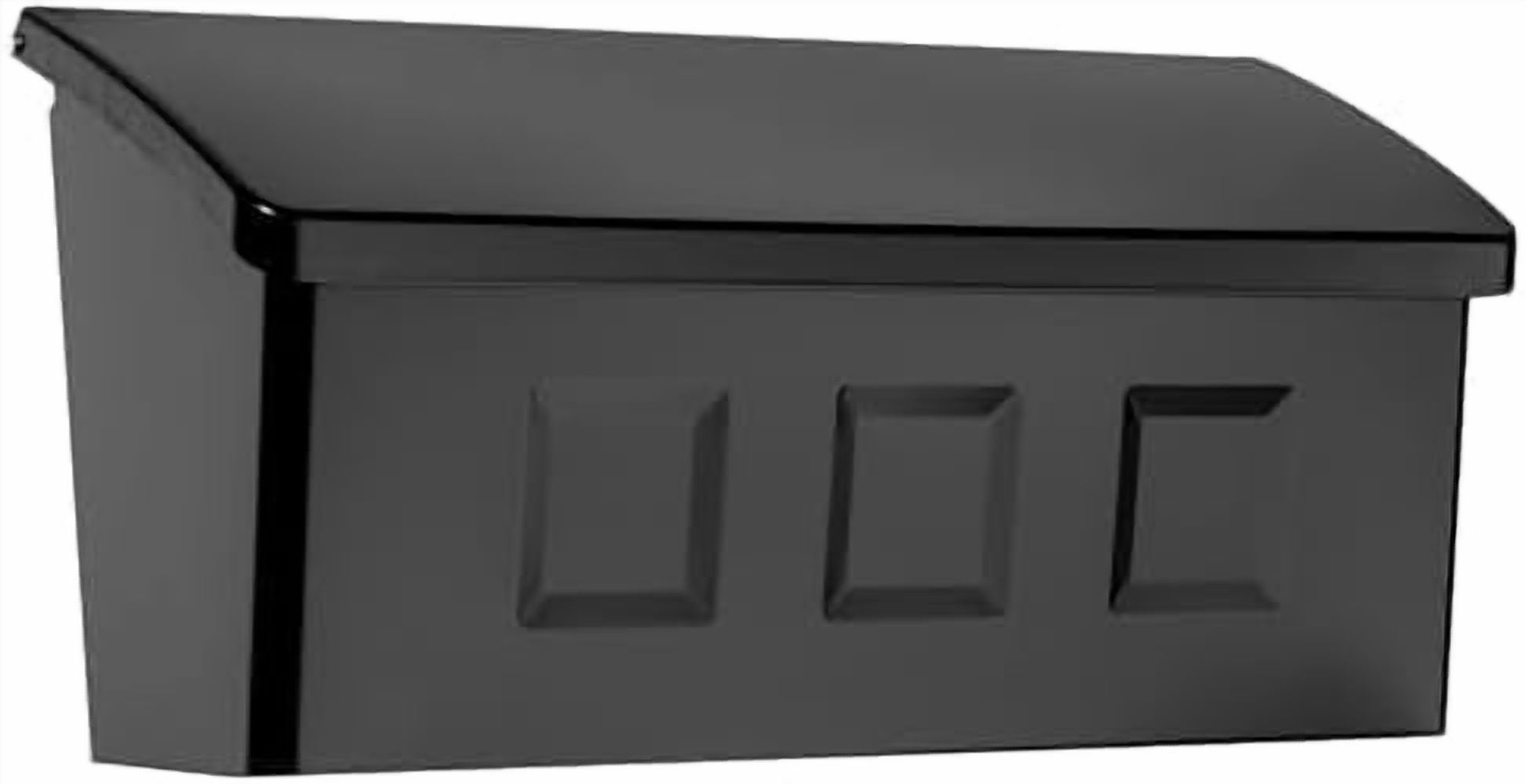 Wayland™ Vertical Wall-Mounted Mailbox for Outside, Rust-Resistant Galvanized Steel Metal Small Mail Box, Black