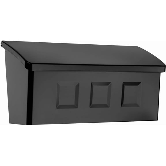 Wayland Wall-Mounted Mailbox for Outside, Rust-Resistant Galvanized Steel Metal Small Mail Box, Black