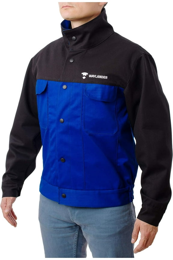 SKIRNIR Flame Resistant FR Cotton Welding Jacket with Snap Button Front and Wrist Closures