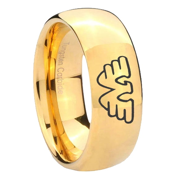 Waylon Jennings Dome Gold Plated Tungsten Men's Ring 10MM