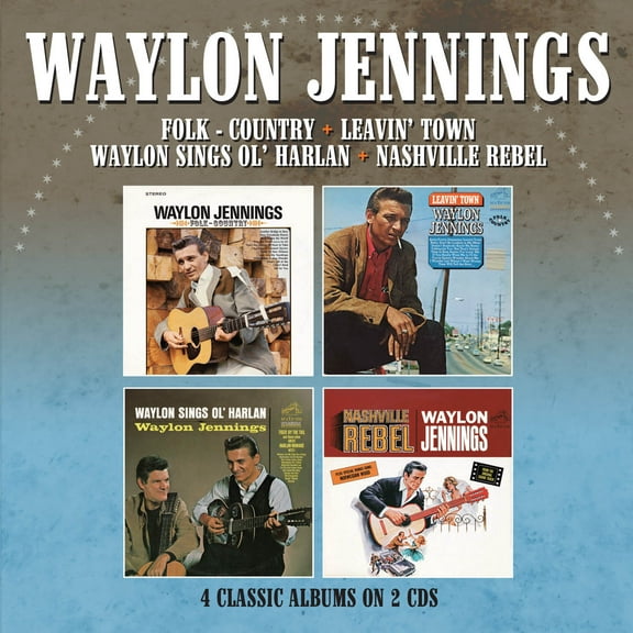 Waylon Jennings - Folk-Country / Leavin' Town / Waylon Sings Ol' Harlan / Nashville Rebel - 4 Albums On 2CDs - Music & Performance - CD