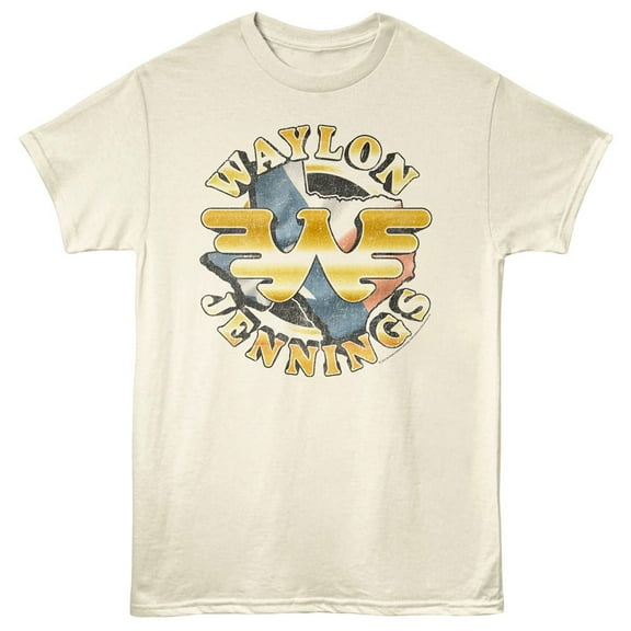 Waylon Jennings Texas Logo Men's T Shirt (Ivory, Adult4XL)