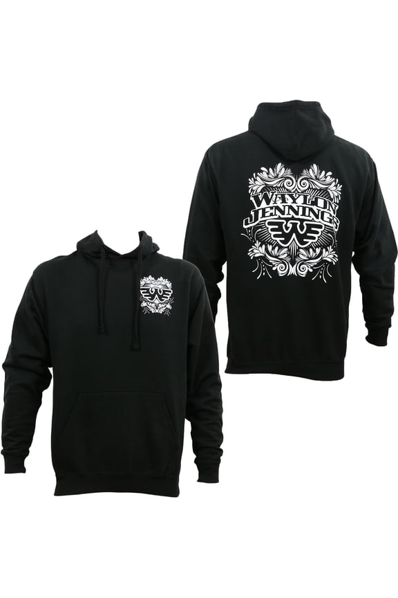 Waylon Jennings Men's Filigree Logo Pullover Hoodie S