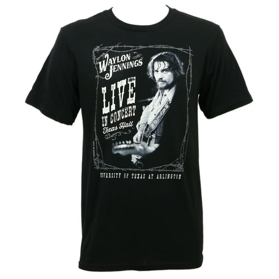 Waylon Jennings Men's Live In Concert Texas Hall Slim-Fit T-Shirt 2XL