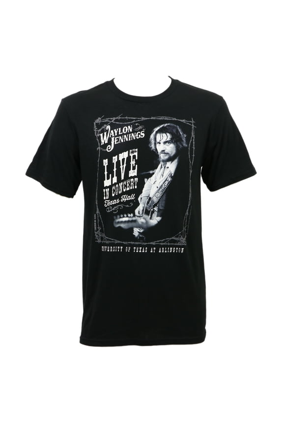 Waylon Jennings Men's Live In Concert Texas Hall Slim-Fit T-Shirt 2XL