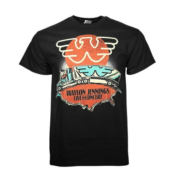 Waylon Jennings Men's Live in Concert T-Shirt S