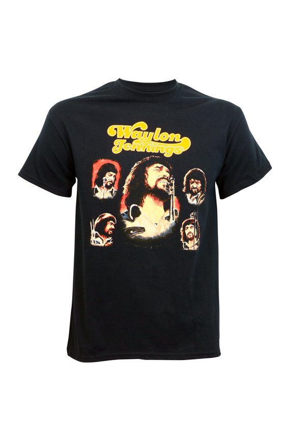 Waylon Jennings Men's Texas 74 T-Shirt Black Small | Officially Licensed Merchandise