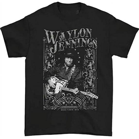 Waylon Jennings T shirt, Black Retro Unisex Shirt For Unisex