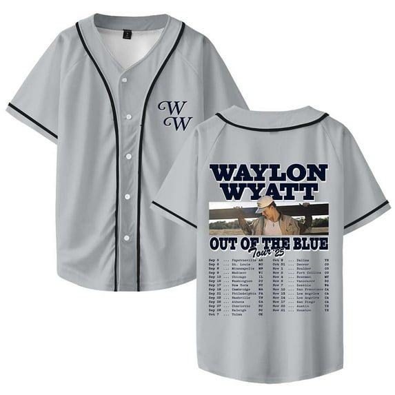 Waylon Wyatt Merch Out Of The Blue Tour 2025 Baseball Jacket Unisex Fashion V-neck Short-sleeved T-shirt