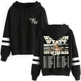 thumbnail image 1 of Waylon Wyatt Merch Out Of The Blue Tour 2025 Hoodie Unisex Pocketless Double Bar Sleeve Sweatshirt,M,Black, 1 of 2