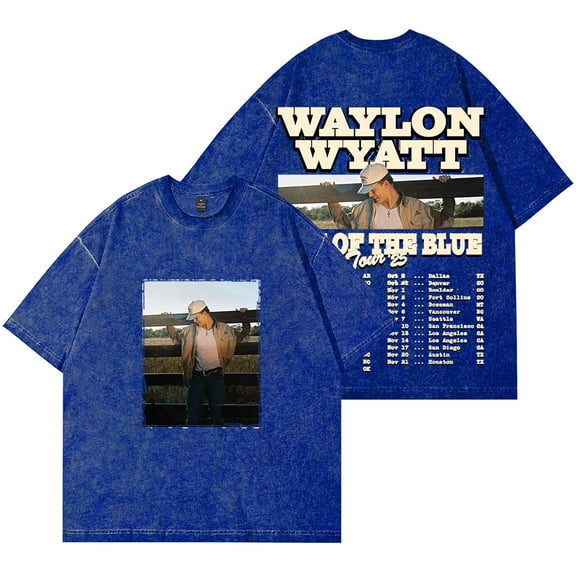 Waylon Wyatt Out Of The Blue Tour Merch Wash T-Shirts Women Men Cotton Crewneck Short Sleeve Tee