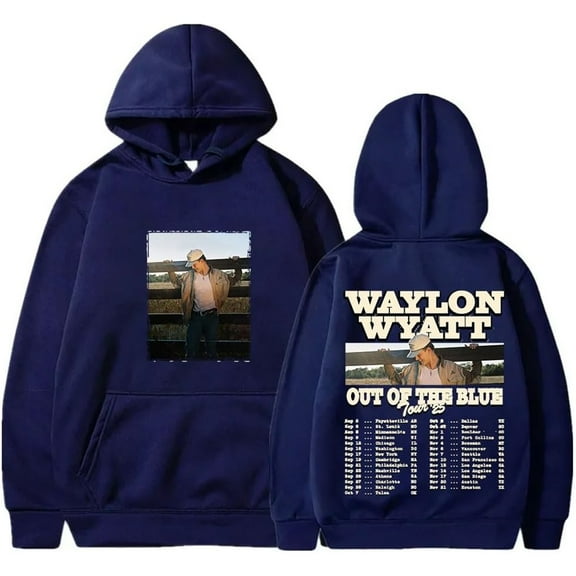 Waylon Wyatt Out of The Blue Tour 2025 Merch Hoodie Pockets Drawstring Unisex Hooded Sweatshirt Fashion Clothing
