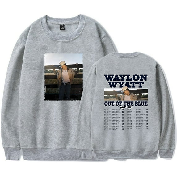 Waylon Wyatt Out of The Blue Tour 2025 Unisex Casual Long Sleeve Crewneck Pullover