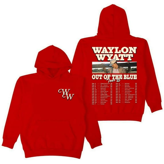 Waylon Wyatt Out of The Blue Tour 2025 Unisex Fashion Long Sleeve Hooded Sweatshirt