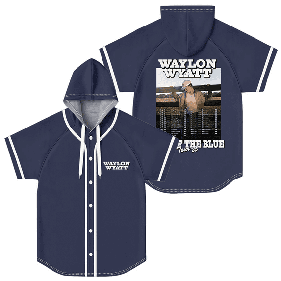 Waylon Wyatt Out of the Blue Tour Baseball Jersey Women Men Hooded Short Sleeve Shirt Casual Trendy T-shirt
