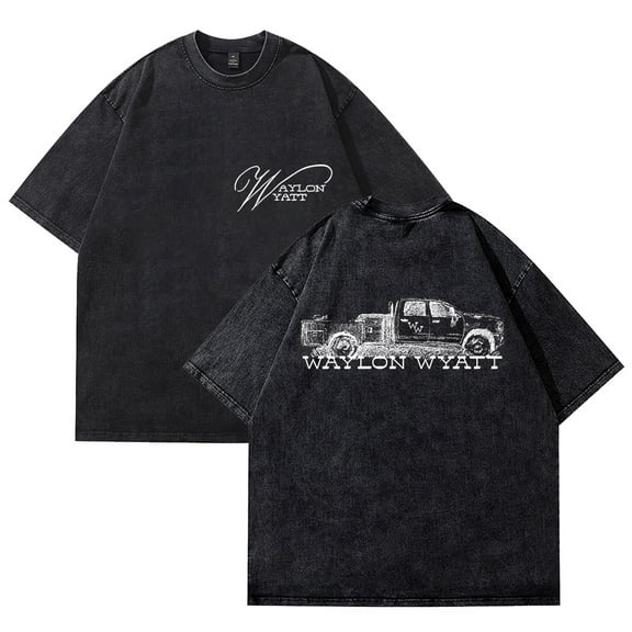 Waylon Wyatt Pick Up Truck Washed Cotton Tee Women Men Crewneck Short Sleeve T-shirt