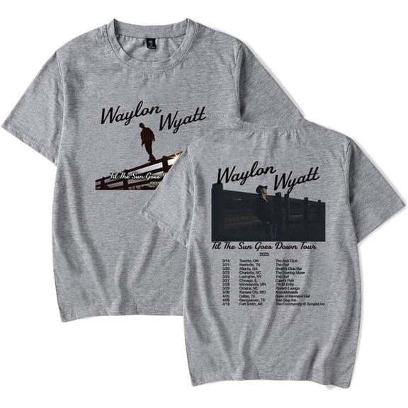 Waylon Wyatt Til The Sun Goes Down 2025 Tour Merch Short Sleeve T-shirt Unisex Fashion Crew Neck Top