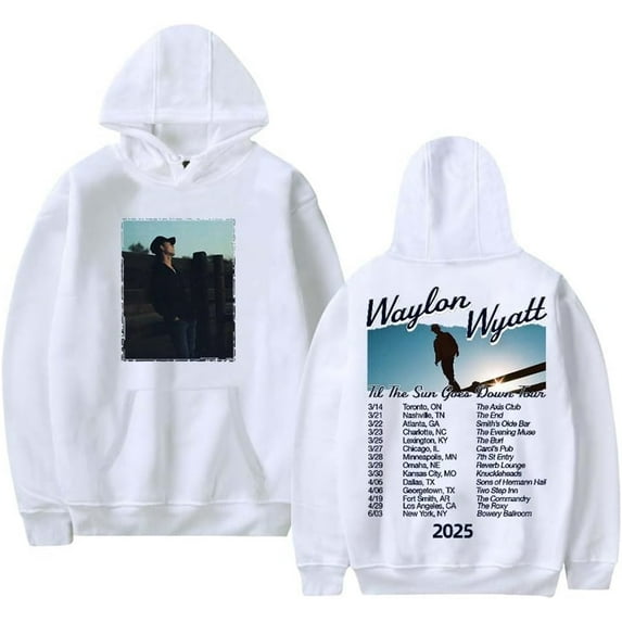 Waylon Wyatt Til The Sun Goes Down Tour 2025 Merch Hoodie Pockets Drawstring Unisex Hooded Sweatshirt Fashion Clothing
