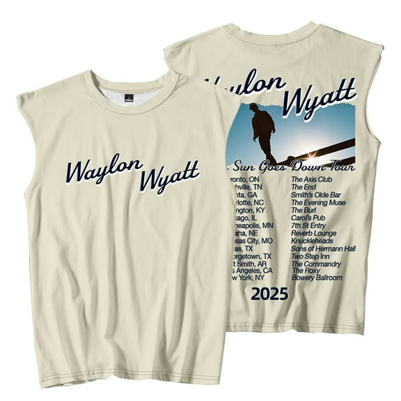 Waylon Wyatt Til The Sun Goes Down Tour 2025 Merch Sleeveless T-Shirts Summer Unisex Fashion Tee
