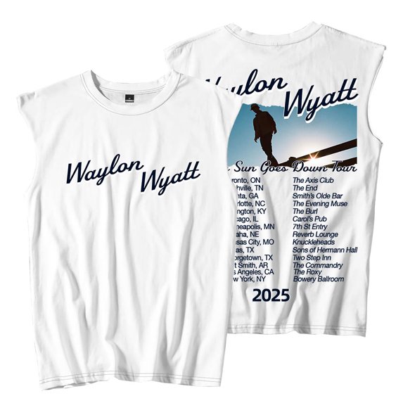 Waylon Wyatt Til The Sun Goes Down Tour 2025 Merch Sleeveless T-Shirts Summer Unisex Fashion Tee