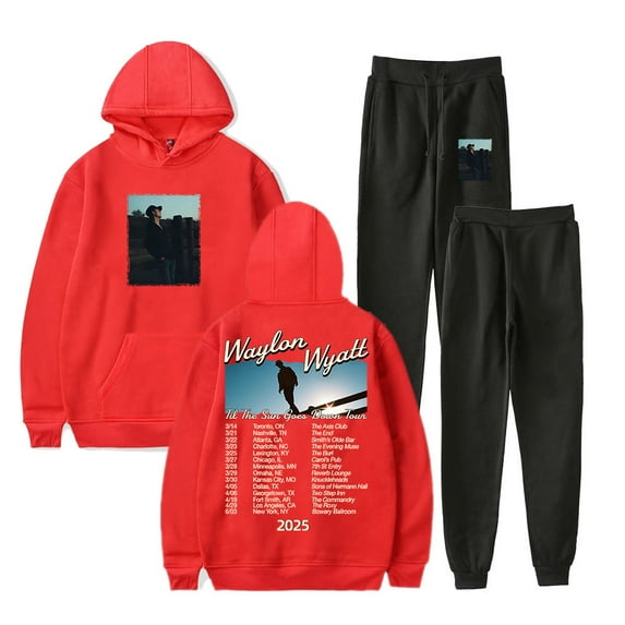 Waylon Wyatt Til The Sun Goes Down Tour Hoodie Jogger Pants Two Piece Set Women Men Sweatshirt+Sweatpants