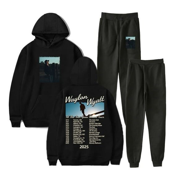 Waylon Wyatt Til The Sun Goes Down Tour Hoodie Jogger Pants Two Piece Set Women Men Sweatshirt+Sweatpants