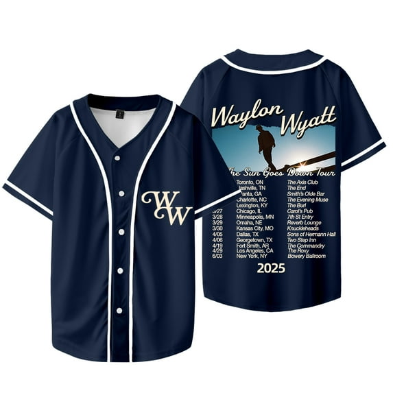 Waylon Wyatt Til The Sun Goes Down Tour Merch Baseball Jacket Tee Unisex V-neck Short Sleeve TShirts