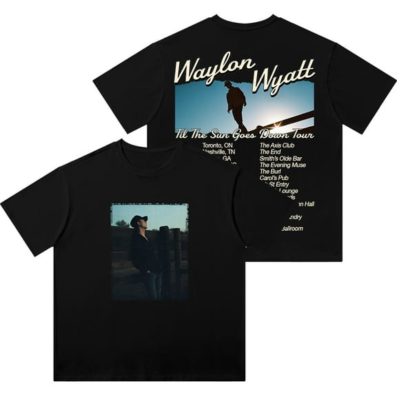 Waylon Wyatt Til The Sun Goes Down Tour Merch Wash Tee Women Men Fashion Short Sleeve Cotton TShirts