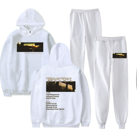 Waylon Wyatt Til The Sun Goes Down Vinyl Hoodie Pants Sets Merch Men/Women Sweatshirt Pants Two Piece Set Streetwear
