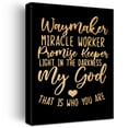 thumbnail image 1 of Waymaker Gold Foil Canvas Wall Art Positive Christian Bible Verse Quote Print Framed Canvas Painting Artwork Home Decor Gifts, 1 of 1