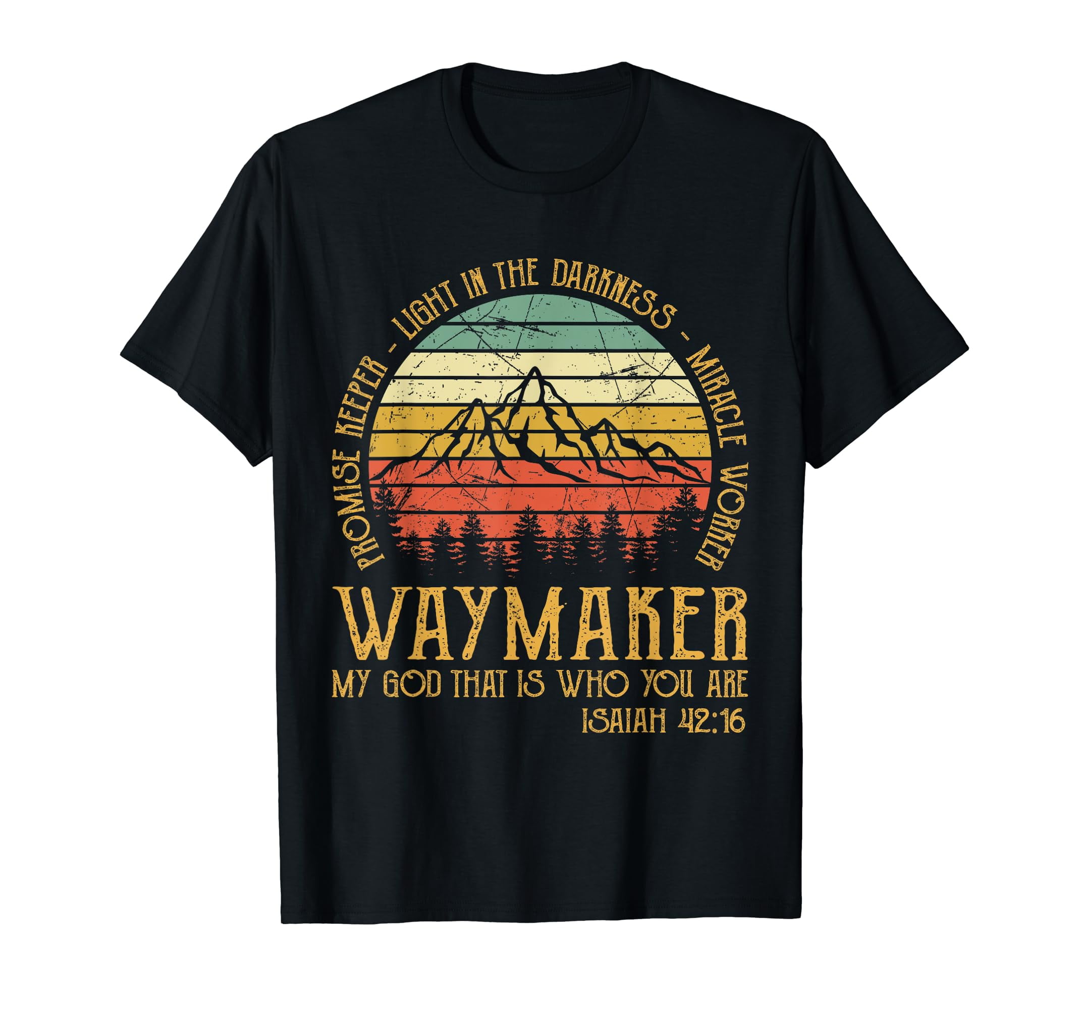 Waymaker Miracle Worker Promise Keeper Tshirt Christian Casual Vintage