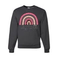 thumbnail image 1 of Waymaker Rainbow Inspirational/Christian Unisex Crewneck Graphic Sweatshirt, Heather Black, XX-Large, 1 of 5