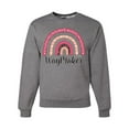 thumbnail image 1 of Waymaker Rainbow Inspirational/Christian Unisex Crewneck Graphic Sweatshirt, Heather Grey, 3X-Large, 1 of 5