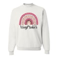 thumbnail image 1 of Waymaker Rainbow Inspirational/Christian Unisex Crewneck Graphic Sweatshirt, White, X-Large, 1 of 5