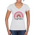 thumbnail image 1 of Waymaker Rainbow Inspirational/Christian Women's Standard V-Neck Tee, White, XX-Large, 1 of 5