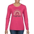 thumbnail image 1 of Waymaker Rainbow Inspirational/Christian Womens Graphic Long Sleeve T-Shirt, Fuschia, Medium, 1 of 5
