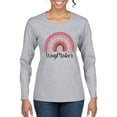 thumbnail image 1 of Waymaker Rainbow Inspirational/Christian Womens Graphic Long Sleeve T-Shirt, Heather Grey, Small, 1 of 5