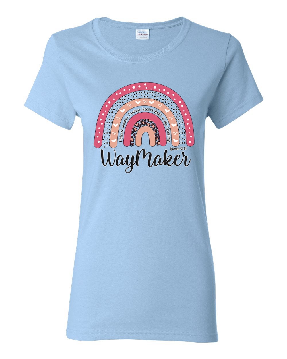 Waymaker Rainbow Inspirational/Christian Womens Graphic T-Shirt, Light ...