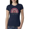 thumbnail image 1 of Waymaker Rainbow Inspirational/Christian Womens Slim Fit Junior Tee, Navy, Large, 1 of 5
