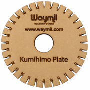 Waymil Kumihimo Hard Wood Round Disk Plate 4" Japanese Braiding Metal