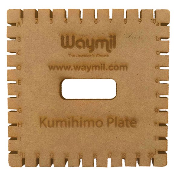 Waymil Kumihimo Hard Wood Square Disk Plate 4" Japanese Braiding Metal Wires