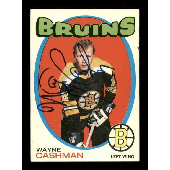 Wayne Cashman Autographed 1971-72 Topps Card #129 Boston Bruins SKU #251182