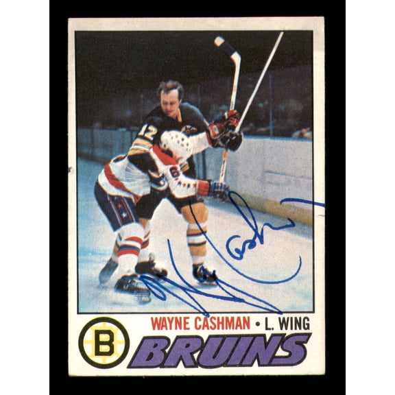 Wayne Cashman Autographed 1977-78 Topps Card #234 Boston Bruins SKU #251371