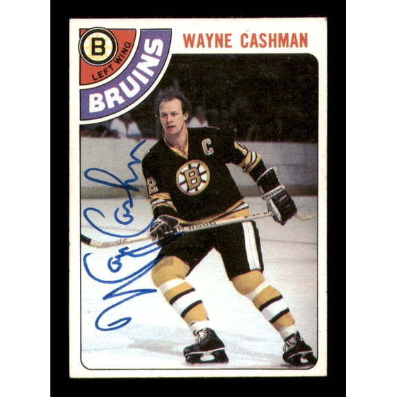 Wayne Cashman Autographed 1978-79 Topps Card #124 Boston Bruins SKU #251387