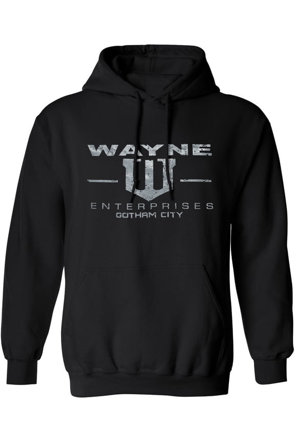 Wayne Enterprises Hoodie Metallic Silver Print