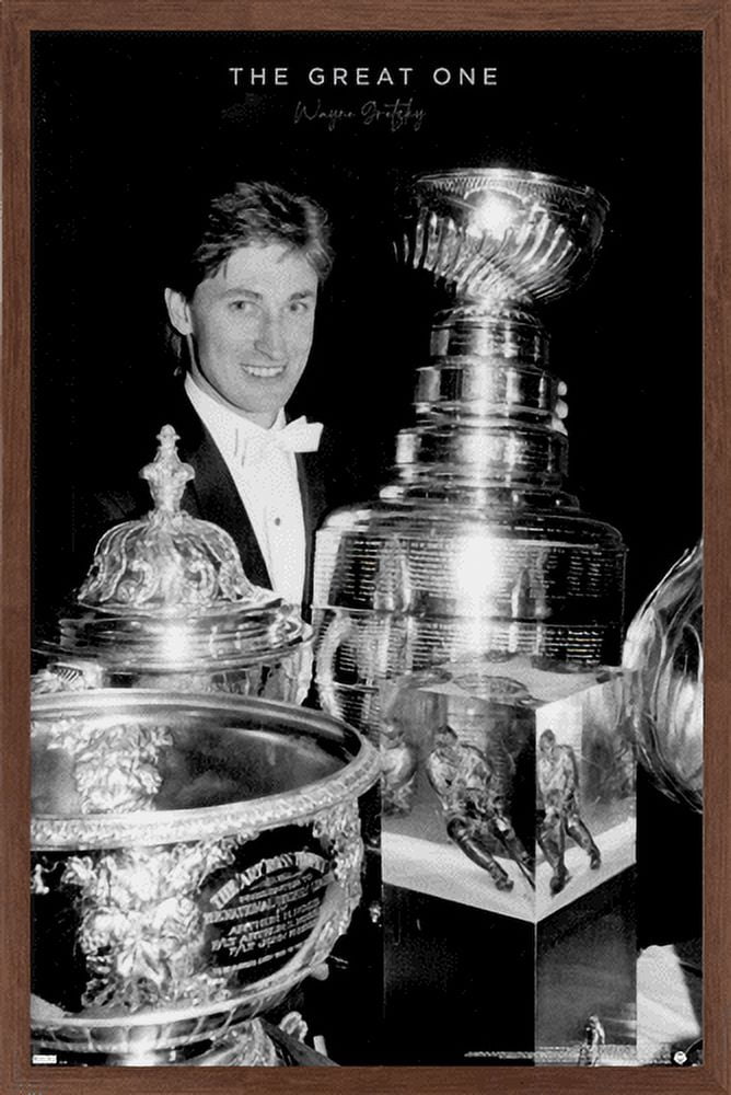 Wayne Gretzky - Trophies Wall Poster, 22.375" x 34", Framed